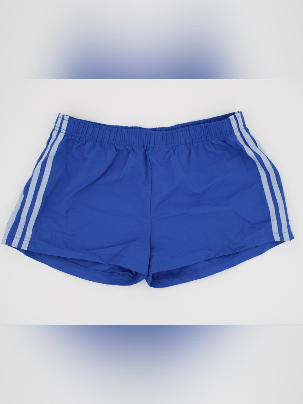 Blue Athletic Track Shorts with Baby Blue Stripes – Large